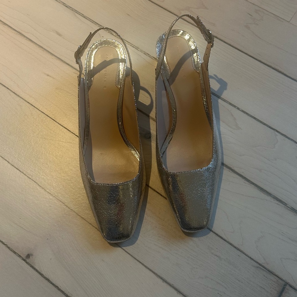 Zara Kitten Slingback Block Heels - Picture 2 of 11